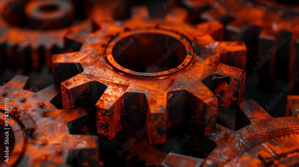 Close-up of steel gears with a moody, rusty orange tint, representing the Rust programming concept. The image evokes a sense of industrial strength and precision. Close-up of steel gears with a moody, rusty orange tint, representing the Rust programming concept. The image evokes a sense of industrial strength and precision.
