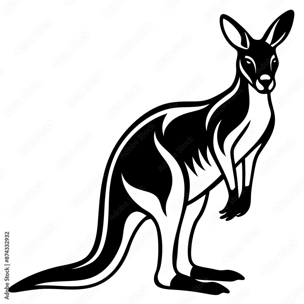 kangaroo white background 