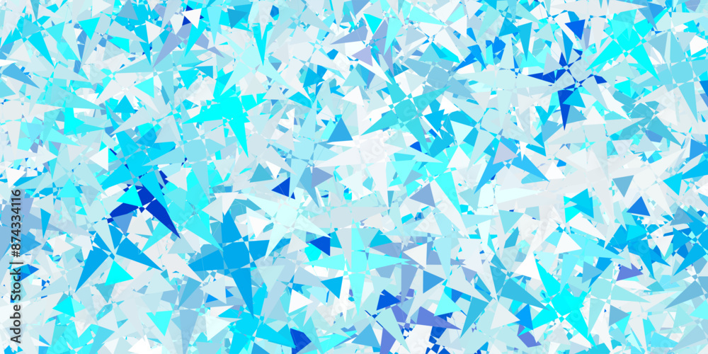 Light BLUE vector backdrop with triangles, lines.