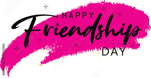 Happy Friendship day hand drawn lettering. Trendy vector typographic design. Modern calligraphy for greeting card, banner, invitation card, poster. vector eps10.