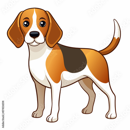 Beagle puppy silhouette vector