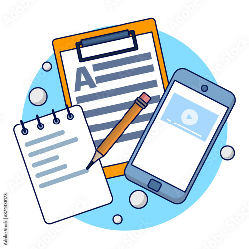 Online Education Concept. e-learning, online education at home. study or meet online via teleconferencing, internet classes, online teaching. Online tutorials. flat vector illustration on background.