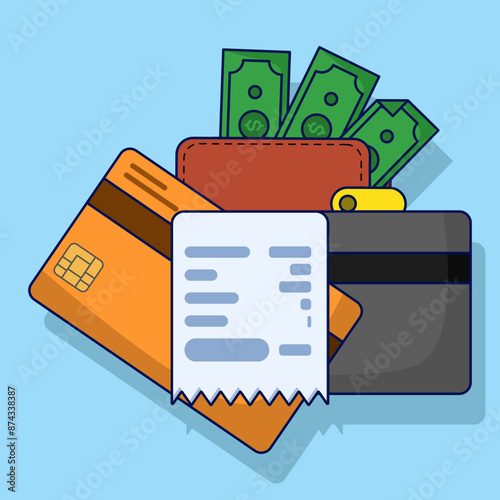 concept of account mutation or financial activity. Banking design elements. Customer savings book. simple modern graphic elements for blank state ui, infographics, icons, flat design illustrations.