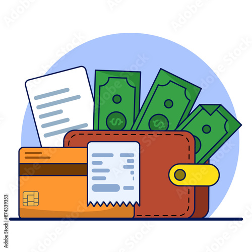 concept of account mutation or financial activity. Banking design elements. Customer savings book. simple modern graphic elements for blank state ui, infographics, icons, flat design illustrations.