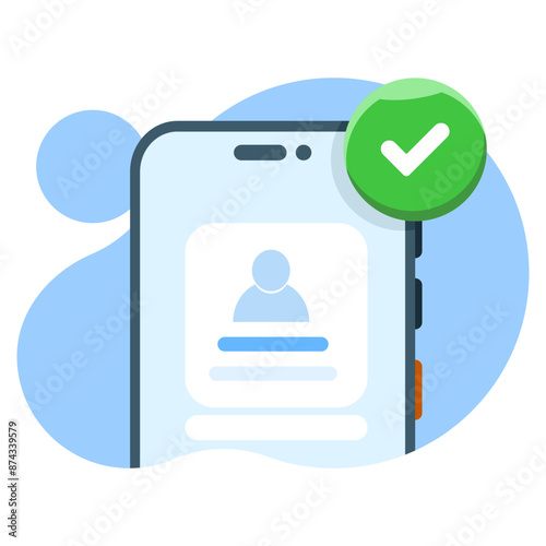 Concept of mobile app account successfully registered, successful login via smart phone. modern graphic elements for pop up ui information, infographics, icons, flat design vector illustration.