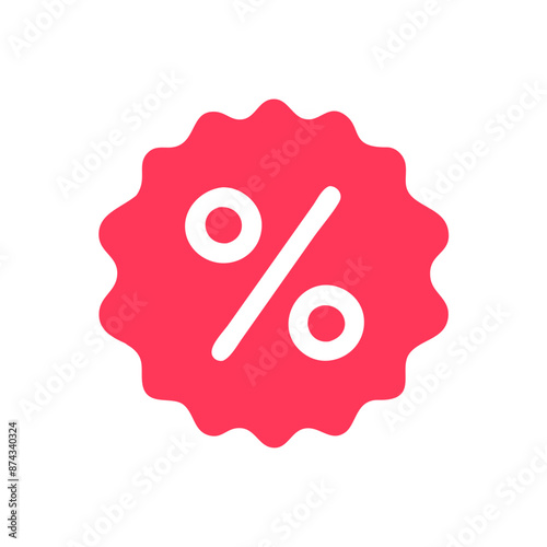 Red percent sign on white background