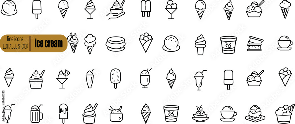 Naklejka premium set of ice cream icons
