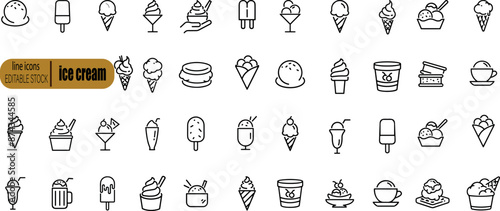 set of ice cream icons