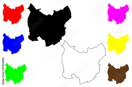 London Borough of Redbridge (United Kingdom of Great Britain and Northern Ireland, Ceremonial county and region Greater London, England) map vector illustration, scribble sketch map photo