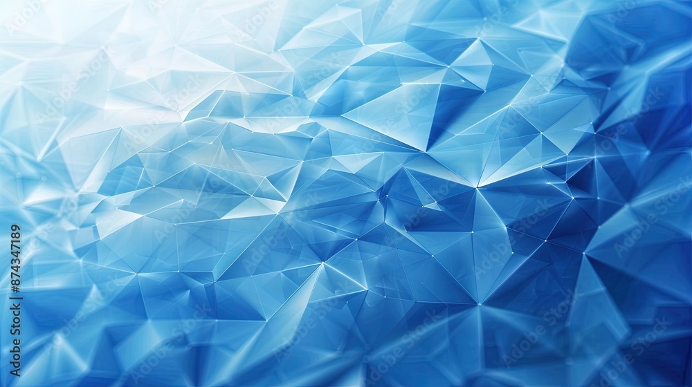 Abstract blue geometric background forming a futuristic shape with low poly triangles Abstract blue geometric background forming a futuristic shape with low poly triangles