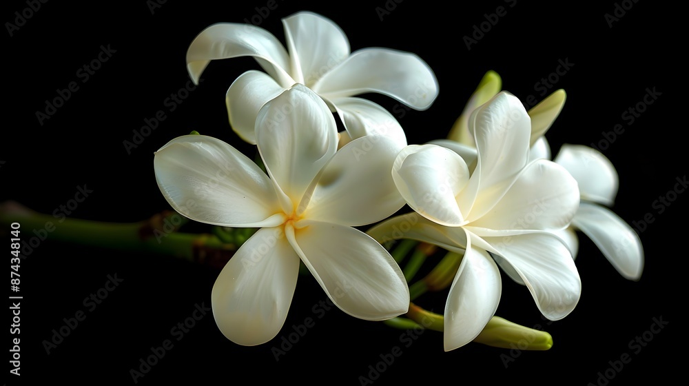 Fototapeta premium Elegant Stephanotis Flower with Glossy Finish on Pristine White Background