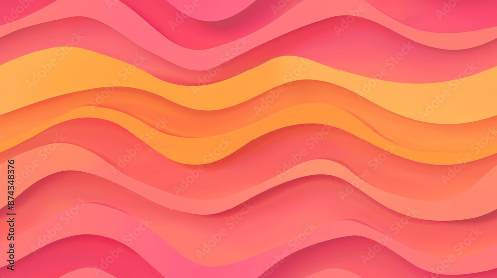 Pink and orange gradient background with wavy shapes, simple flat illustration style, simple and elegant design. Pink and orange gradient background with wavy shapes, simple flat illustration style, simple and elegant design.