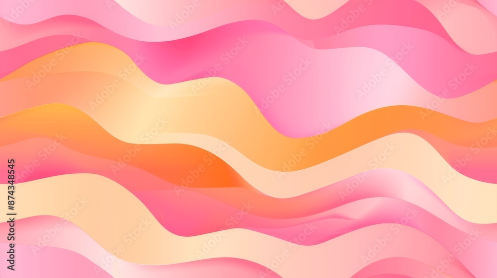 Pink and orange gradient background with wavy shapes, simple flat illustration style, simple and elegant design. Pink and orange gradient background with wavy shapes, simple flat illustration style, simple and elegant design.