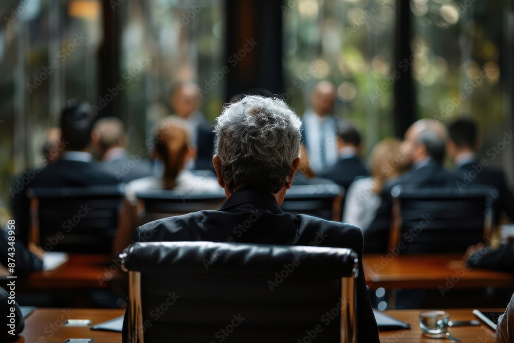 Headmaster meeting with school governors, decision-making concept, focus on, governance theme, realistic, fusion, boardroom backdrop Headmaster meeting with school governors, decision-making concept, focus on, governance theme, realistic, fusion, boardroom backdrop