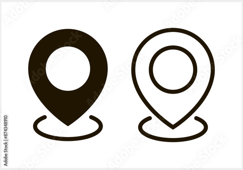 Map pointer icon isolated. GPS location symbol. Stencil Vector stock illustration
