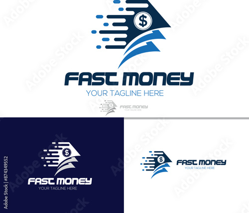 Fast money logo design. Fast money logo template. Vector illustration. 