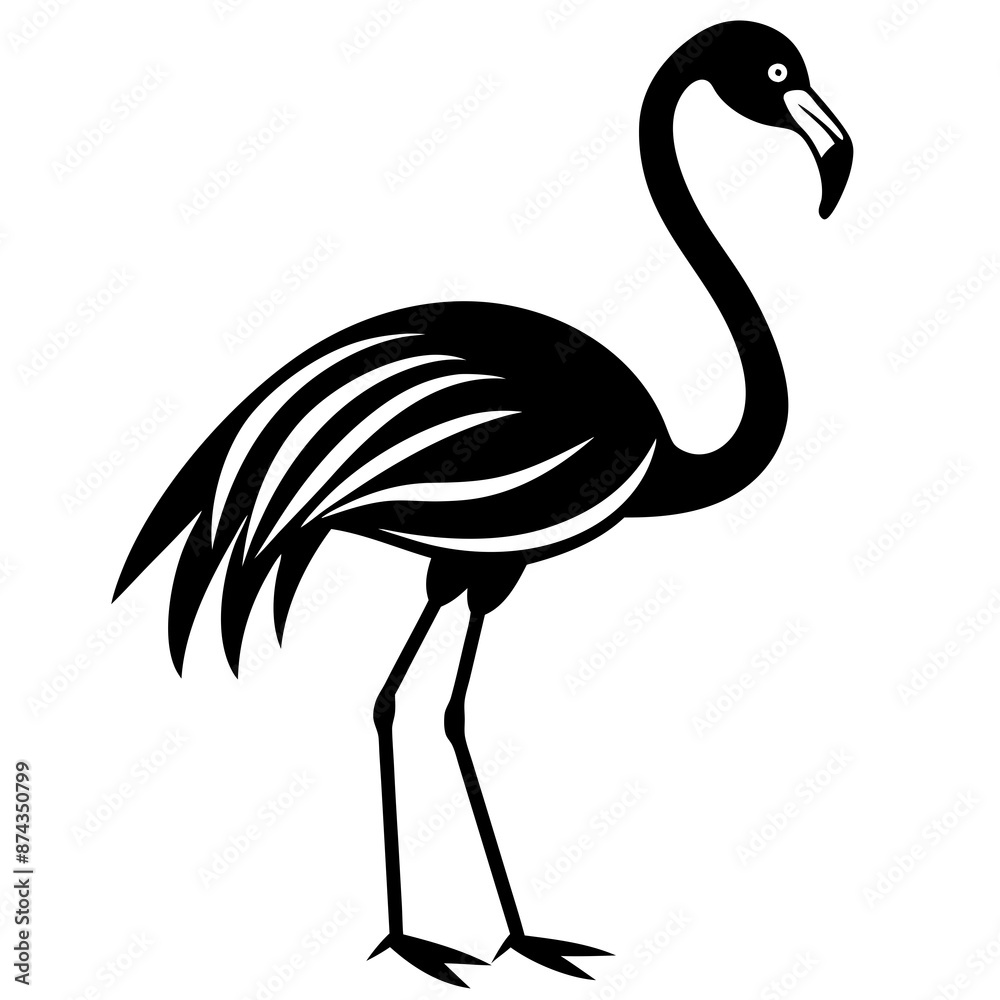 flamingo line art silhouette vector illustration. flamingo line art silhouette vector illustration.