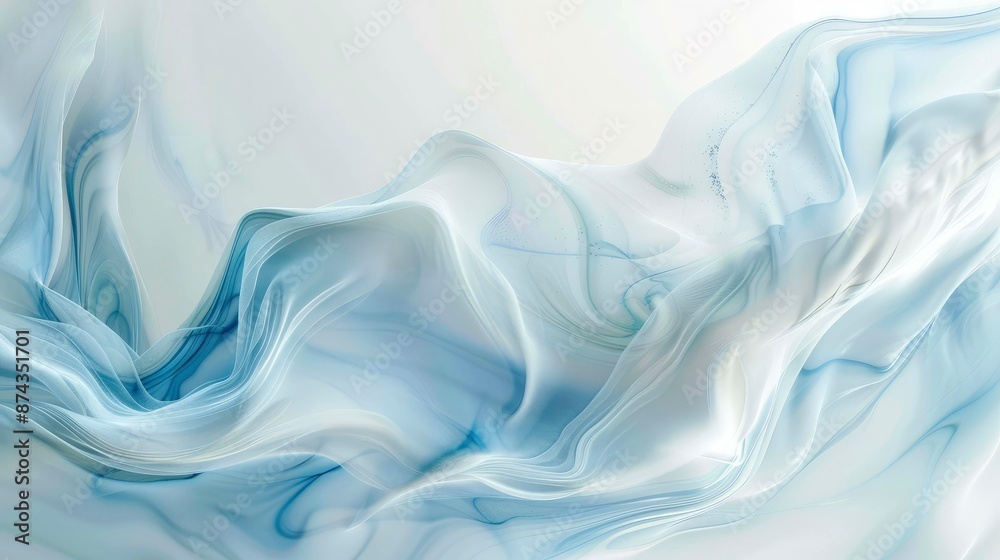 Obraz premium Abstract blue and white flowing fabric background.