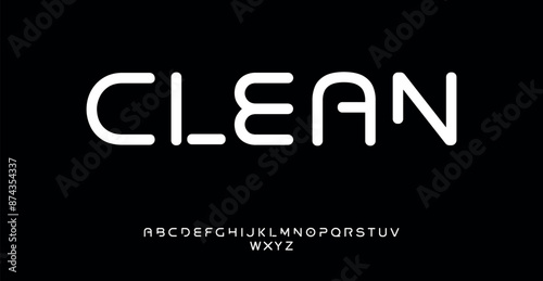 Clean Future font creative modern alphabet fonts. Typography colorful bold with color dot regular. vector illustrator