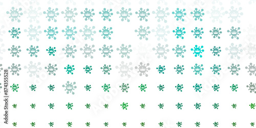 Light Green vector pattern with coronavirus elements.