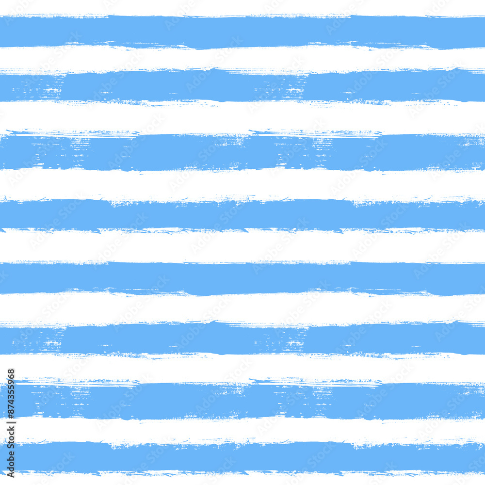 Vector stripes pattern. Seamless blue and white brush stroke background. Striped print with distress texture. Painted ornament for kids. Childish design Vector stripes pattern. Seamless blue and white brush stroke background. Striped print with distress texture. Painted ornament for kids. Childish design