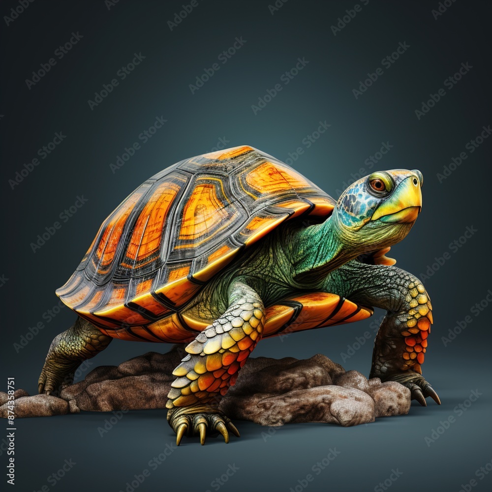 Obraz premium turtle on a branch