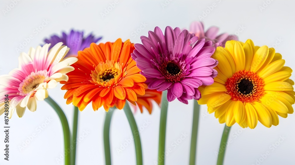 Bright and Colorful Gerbera Daisy Flower in Bloom,Isolated on White Background Bright and Colorful Gerbera Daisy Flower in Bloom,Isolated on White Background
