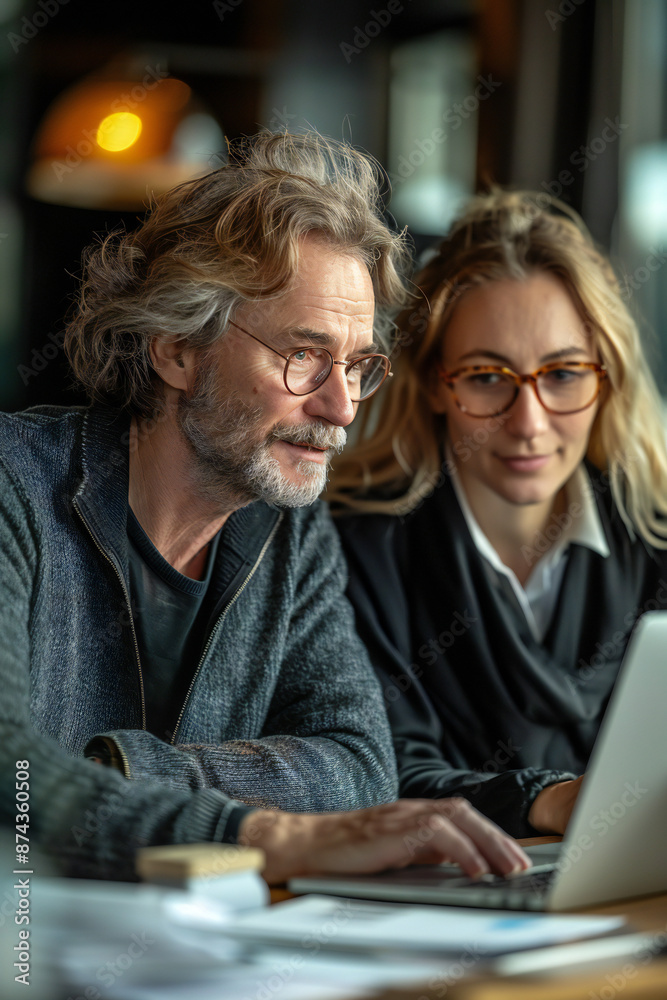 Business Partners Reviewing Financial Report Business Partners Reviewing Financial Report