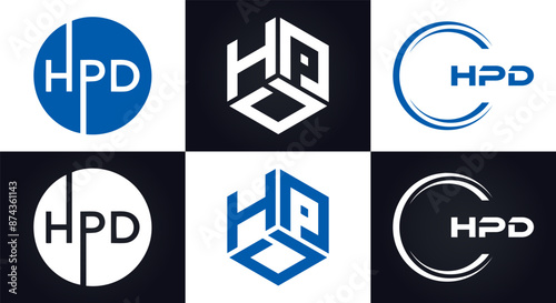 Wallpaper Mural HPD logo. H P D design. White HPD letter. HPD, H P D letter logo design. H P D letter logo design in GOLD, GOLDEN LOGO, THREE, style. letter logo set in one artboard. H P D letter logo vector design.	 Torontodigital.ca