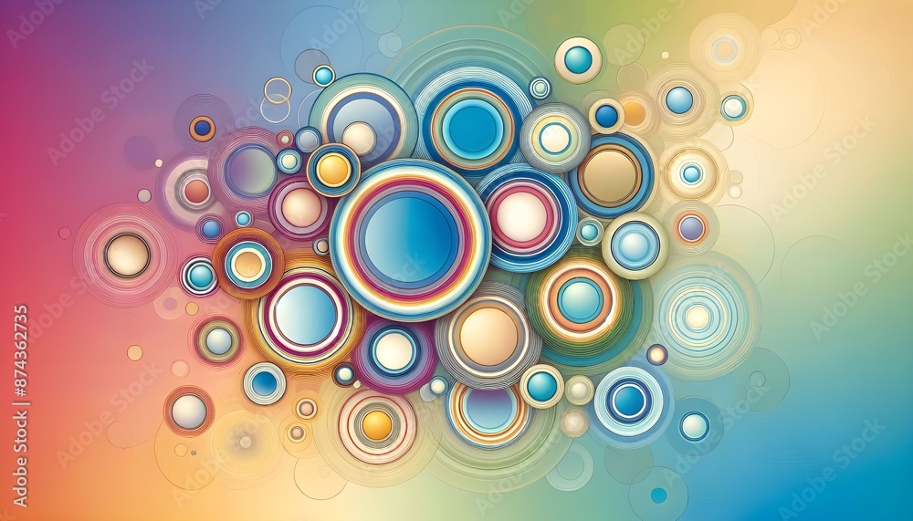 Soothing Pastel Overlapping Circles Wallpaper: Gradient Soft Design Soothing Pastel Overlapping Circles Wallpaper: Gradient Soft Design