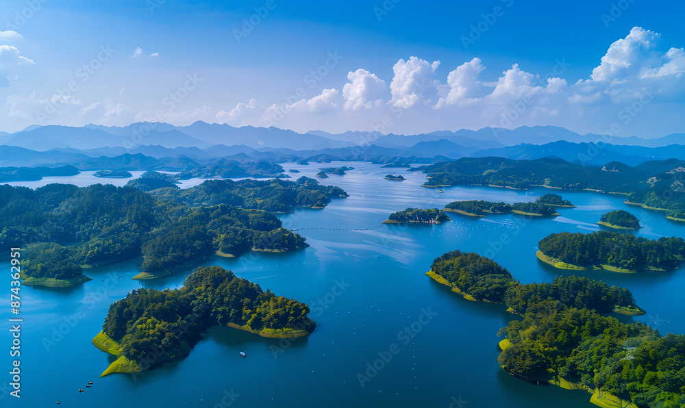 Fototapeta premium landscape with lake