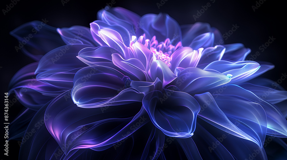 Purple Flower on Black Background Purple Flower on Black Background