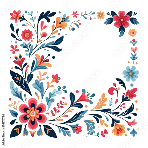 Floral flower corner border design vector 