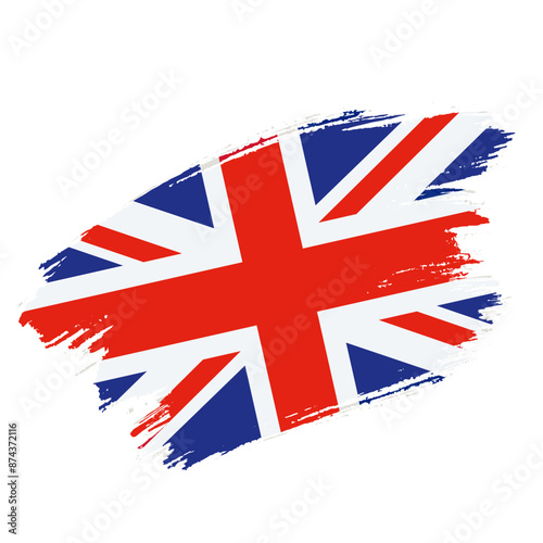 Flag of the United Kingdom isolated on white background.
