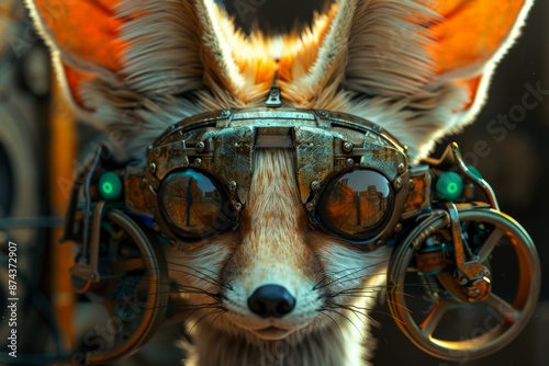 steampunk robot fennec fox photo