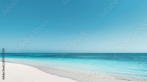 Minimalist seascape, clear blue sea, simplicity of the seascape. 