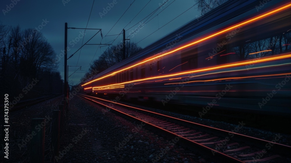 Fototapeta premium Train Lights in Motion