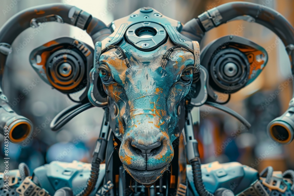 Obraz premium steampunk robot fox