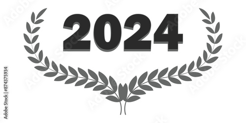 Winner places 1 2 3 4 icon. Black Laurel Wreath. Award for winners. Winner trophy award. Vector illustration. eps 10