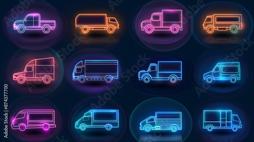 set of transport icons