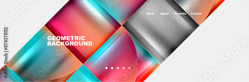 Circle triangle geometric web site page template. Vector Illustration For Wallpaper, Banner, Background, Card, Book Illustration, landing page