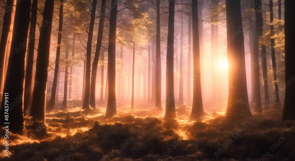 Fantasy landscape of a glowing forest illuminated by mystical light Seamless looping time lapse virtual video animation background 4k animation Fantasy landscape of a glowing forest illuminated by mystical light Seamless looping time lapse virtual video animation background 4k animation