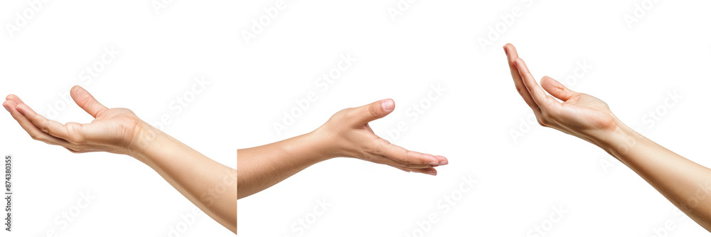 Open Hand Gestures Set Isolated on White Background, PNG File Open Hand Gestures Set Isolated on White Background, PNG File