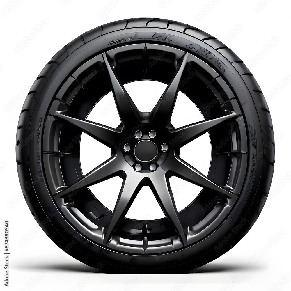 Obraz premium car wheel isolated on white background