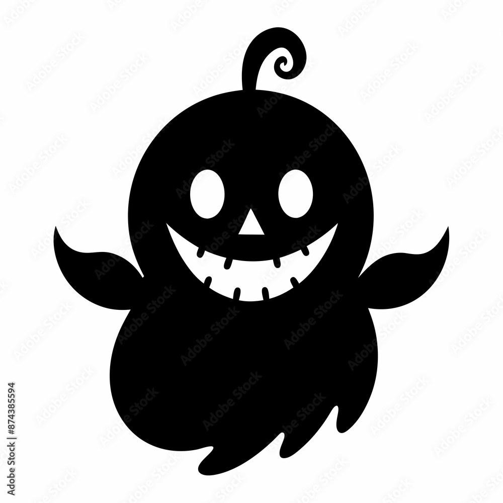 Obraz premium Cute Ghost coffee Pumpkin Halloween ,Halloween pumpkin and ghost,halloween head