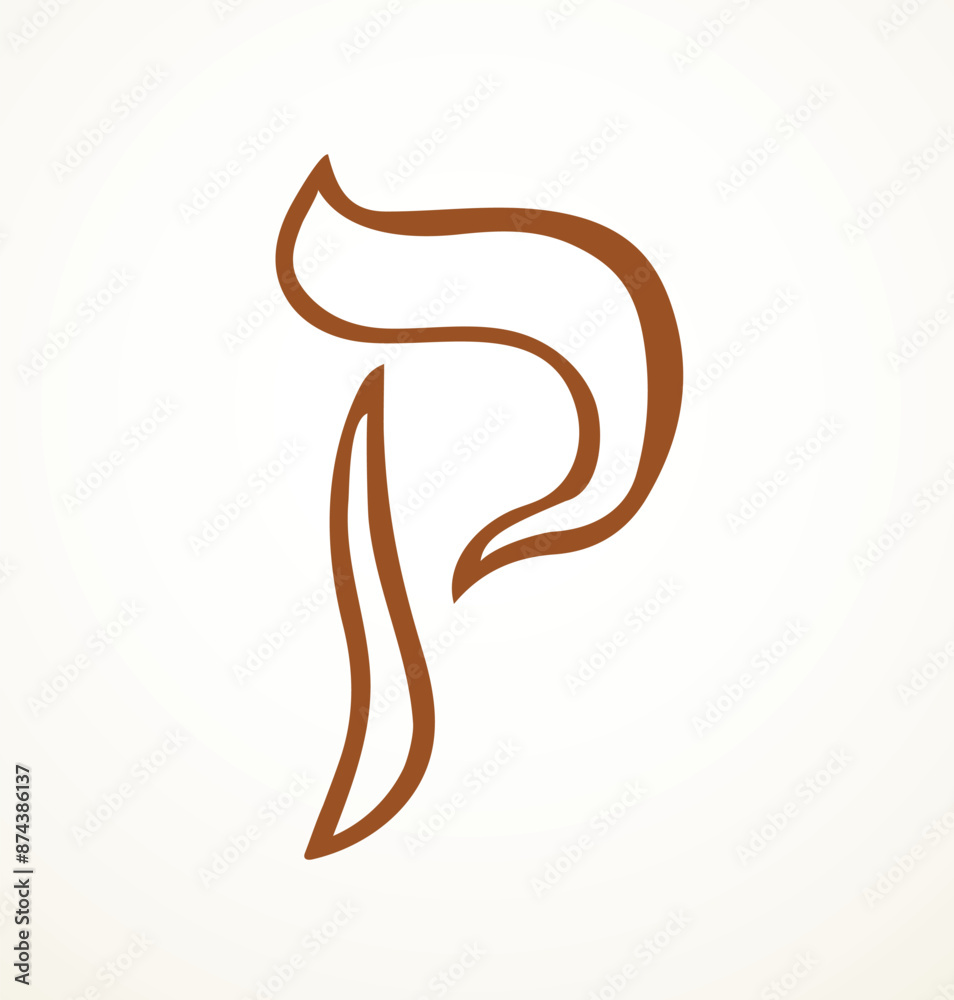 Vector drawing. Hebrew letter icon Vector drawing. Hebrew letter icon