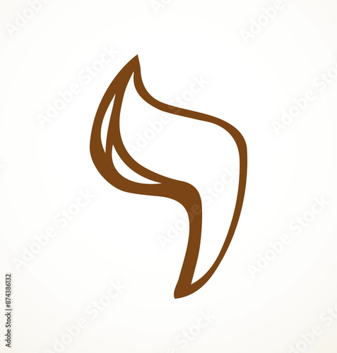 Vector drawing. Hebrew letter icon
