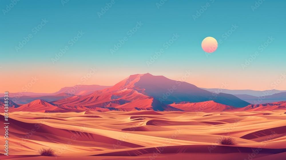 Fototapeta premium Nature Gradients Desert: An illustration showcasing gradients found in natural desert landscapes