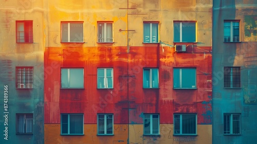 Urban Gradients Building Facade: A photo showcasing gradients in urban environments