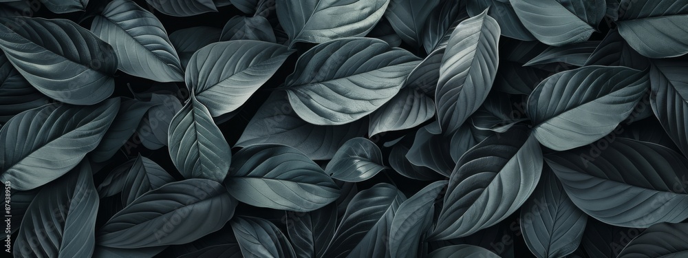 custom made wallpaper toronto digitalLush Leaves Aesthetic Minimalism - Dark Sage Palette, Serene Wallpaper, Nature-Inspired Background